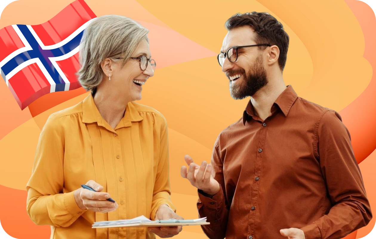 A happy man and woman during their studies
