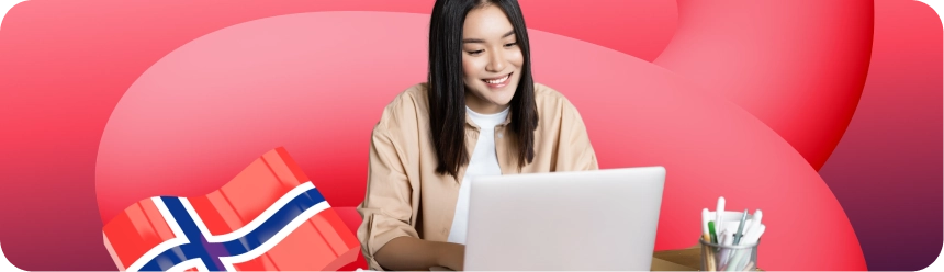 Happy woman with laptop